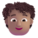 Person Curly Hair 3d Medium icon