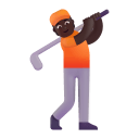 Person Golfing 3d Dark icon