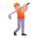 Person Golfing 3d Light icon