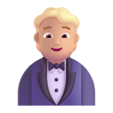 Person In Tuxedo 3d Medium Light icon
