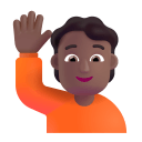 Person Raising Hand 3d Medium Dark icon