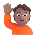 Person Raising Hand 3d Medium icon