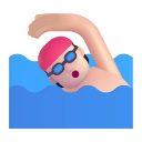Person Swimming 3d Light icon