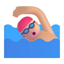 Person Swimming 3d Medium Light icon