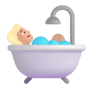 Person Taking Bath 3d Medium Light icon
