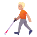Person With White Cane 3d Medium Light icon
