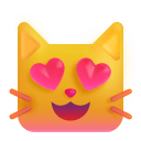 Smiling Cat With Heart Eyes 3d icon