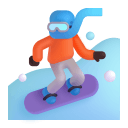 Snowboarder 3d Dark icon