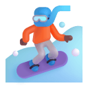 Snowboarder 3d Medium Dark icon