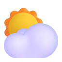 Sun Behind Cloud 3d icon
