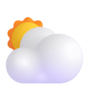 Sun Behind Large Cloud 3d icon