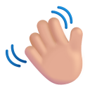 Waving Hand 3d Medium Light icon