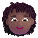 Woman Curly Hair 3d Medium Dark icon