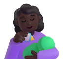 Woman Feeding Baby 3d Dark icon