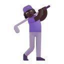 Woman-Golfing-3d-Dark icon
