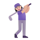 Woman Golfing 3d Light icon