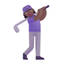 Woman Golfing 3d Medium Dark icon
