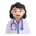 Woman Health Worker 3d Light icon
