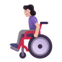 Woman In Manual Wheelchair 3d Light icon