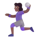 Woman Playing Handball 3d Medium Dark icon