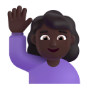 Woman-Raising-Hand-3d-Dark icon
