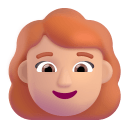 Woman Red Hair 3d Medium Light icon