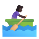Woman Rowing Boat 3d Dark icon