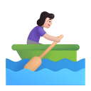 Woman Rowing Boat 3d Light icon