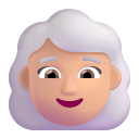Woman White Hair 3d Medium Light icon