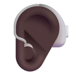 Ear With Hearing Aid 3d Dark icon