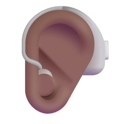 Ear With Hearing Aid 3d Medium Dark icon