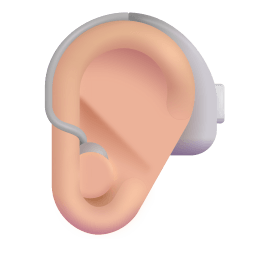 Ear With Hearing Aid 3d Medium Light icon