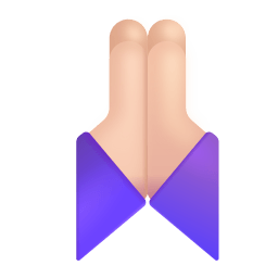 Folded Hands 3d Light icon