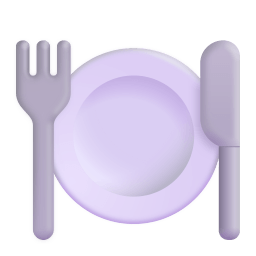 Fork And Knife With Plate 3d icon