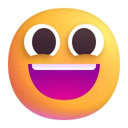 Grinning Face With Big Eyes 3d icon