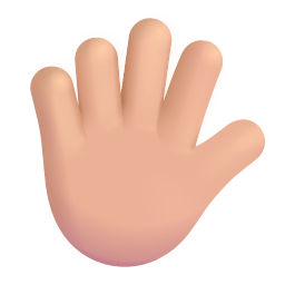 Hand With Fingers Splayed 3d Medium Light icon