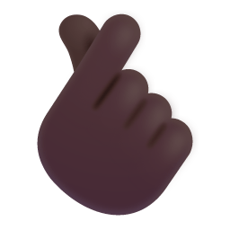 Hand With Index Finger And Thumb Crossed 3d Dark icon