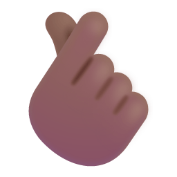Hand With Index Finger And Thumb Crossed 3d Medium Dark icon