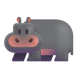 Hippopotamus 3d icon