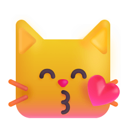 Kissing Cat 3d icon