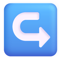 Left Arrow Curving Right 3d icon