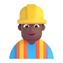 Man Construction Worker 3d Medium Dark icon