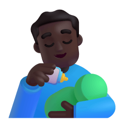 Man Feeding Baby 3d Dark icon