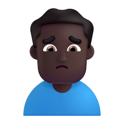 Man Frowning 3d Dark icon