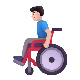 Man In Manual Wheelchair 3d Light icon
