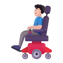 Man In Motorized Wheelchair 3d Light icon