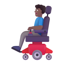 Man In Motorized Wheelchair 3d Medium Dark icon