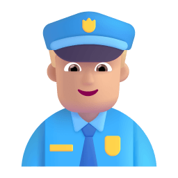 Man Police Officer 3d Medium Light icon