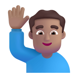 Man Raising Hand 3d Medium icon