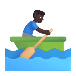 Man Rowing Boat 3d Dark icon